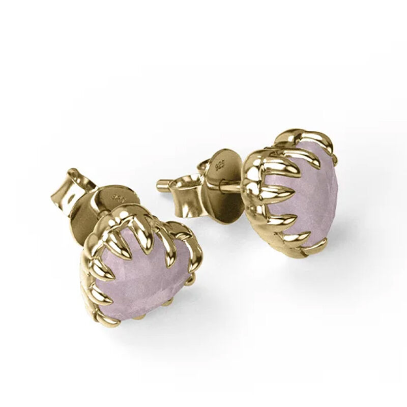 Stolen Girlfriends Club Love Claw Earrings Rose Quartz image number 2